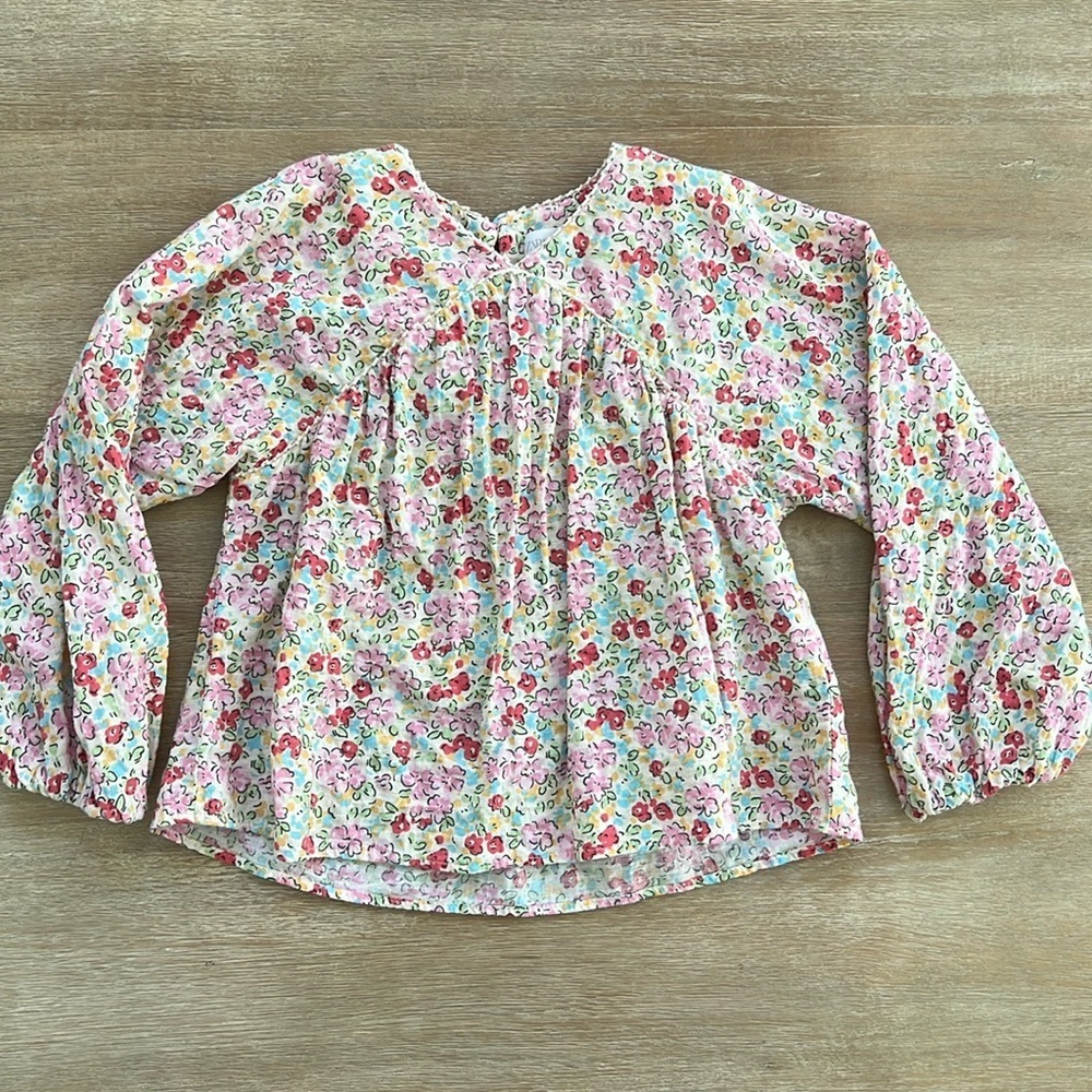 Zara Kids Girl Floral Shirt Blouse 5-6 5T 6